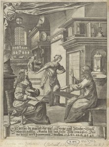 Christus in het huis van Marta en Maria door Crispijn van den Queborn