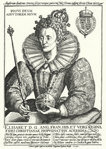 Elizabeth I, Koningin van Engeland door Crispin I de (after) Passe
