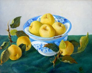 Appels in een Blauwe Kom