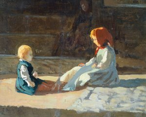 Kinderen in de zon, circa 1860 door Cristiano Banti