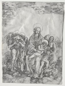 Maagd en Kind met de jonge Sint Jan door Cristofano Robetta