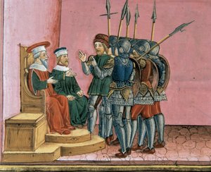 De priesters herinneren Pontius Pilatus eraan dat Jezus zijn opstanding had voorspeld door Cristoforo De Predis