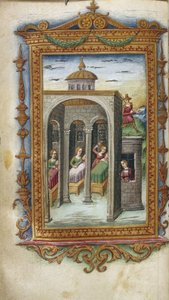 Dochters van Danaus vermoorden hun echtgenoten. Hypermnestra in de gevangenis Illustratie voor The Heroides van Ovidius door Cristoforo Majorana