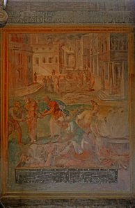 Martelaarschap en verminking van verschillende heiligen door Cristoforo and Tempesta, Antonio Roncalli