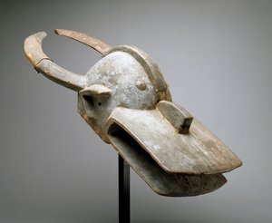 Helmmasker van een boskoe (Vara Society), West-Soedan, Sub-Sahara Afrika, eind 19e eeuw