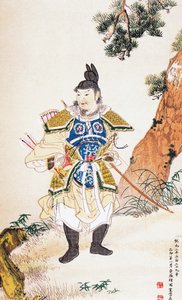 Samurai, ukiyo-e kunstdruk, Tosa school, houtsnede