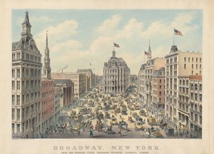 Broadway, New York: Vanaf het Western Union Telegraph Building naar het noorden kijken