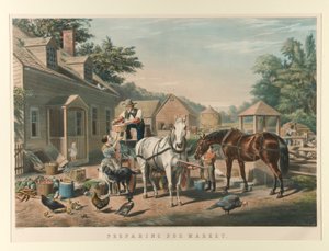 Voorbereiden voor de Markt door Currier and Ives