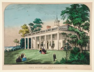 Het huis van Washington / Mount Vernon, VA door Currier and Ives