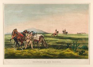 Vallen op de prairie / Vrede of oorlog? door Currier and Ives