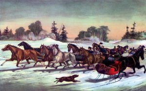 Trotting Cracks in de sneeuw, 1858