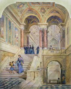 Ontwerp voor de trap van het stadhuis van Leeds, 1853-58
