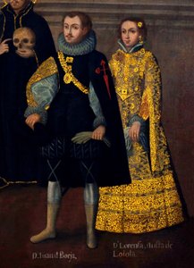 Huwelijk van Martín de Loyola met Doña Beatriz Ñusta, en van Don Juan Borja met Lorenza Ñusta (Enríquez y Loyola). door Cuzco School