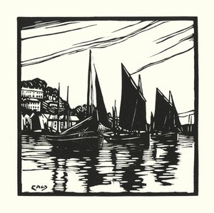 Vissersboten en schuiten: Cornish Drifters, Looe door Cyril A. Wilkinson