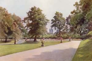 Kijkend naar Westminster, Marlborough House Garden