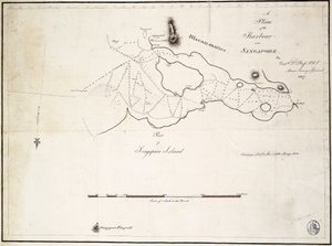 Een plan van de haven bij Singapore door Kapitein D.l. Ross, FRS Marine Surveyor General door D. I. Ross