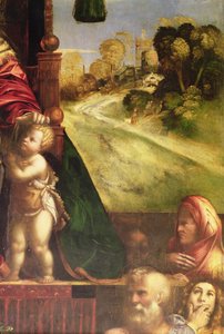 Detail van polyptychon, toont rechter achtergrond