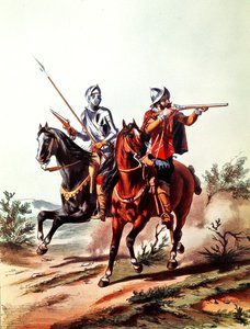 Franse cavalerie bewapend met radslotpistolen