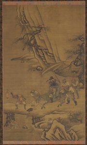 Zhong Kui en Demonen die een Brug Oversteken
