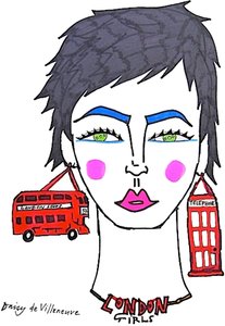 Londense meisjes (tekening) door Daisy de Villeneuve