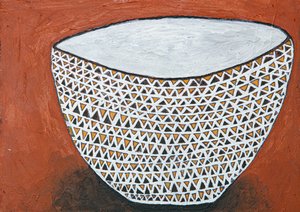 Kom met geometrisch patroon