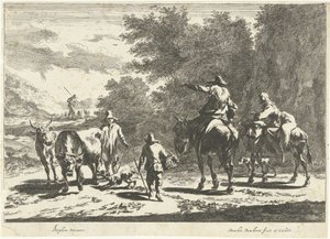 Herders en vee onderweg door Dancker Danckerts