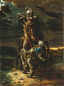 En in de Eerste Carrière Renden ze, de Elfenridder Viel Paard en Man door Daniel Maclise