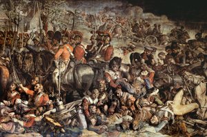 De ontmoeting van Wellington en Blucher na Waterloo (detail) door Daniel Maclise