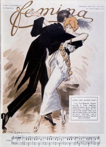 Koppel dat de tango danst - illustratie door Daniel De Losques - in “Femina” van 15/10/1913