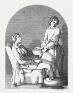 Illustratie voor Tennysons gedicht, De Prinses door Daniel (after) Maclise