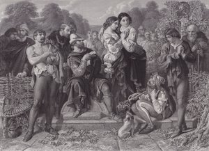 Orlando en de Worstelaar, "Zoals je het leuk vindt" door Daniel (after) Maclise