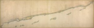 Plaat 50 B uit Plan van Chicago 1909: Lake Shore van Chicago Avenue in het zuiden tot Wilmette... door Daniel Burnham