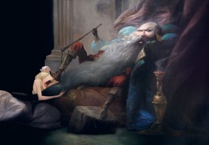 En zij smeekte hem haar in leven te laten, uit Blauwbaard door Charles Perrault (1628-1703)