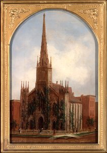 St. Pauls Universalist Church voor de brand van 1871 door Daniel Folger Bigelow