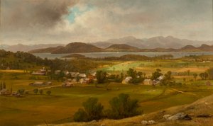 Uitzicht op Charlotte en Lake Champlain door Daniel Folger Bigelow