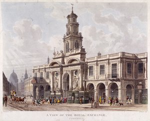 Royal Exchange 2e exterieur, Londen, 1816