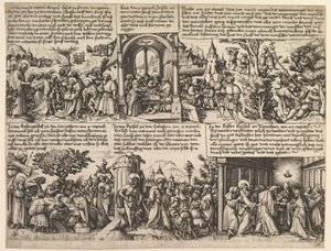 Verschillende Scènes, uit de Evangeliën en uit Acta Apostolorum, ca. 1530 door Daniel Hopfer
