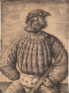 Kunz von der Rosen, hofnar van keizer Maximiliaan door Daniel Hopfer