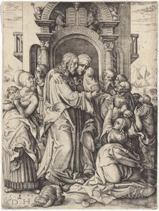 De Maagd Maria neemt afscheid van Christus door Daniel Hopfer