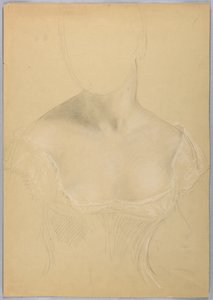 Borstbeeld van een vrouw, mogelijk studie voor portret van mevrouw Rutherford B. Hayes door Daniel Huntington