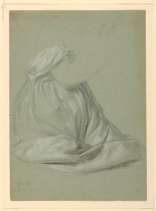 Draperiestudie voor "Een Magdalena" door Daniel Huntington