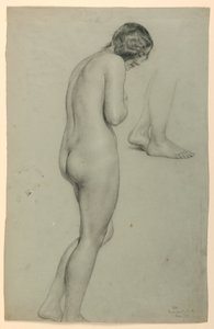 Tekening, vrouwelijk naakt, 1858 door Daniel Huntington