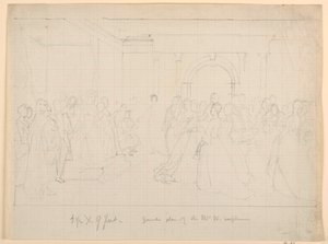 Tekening, Algemeen plan voor Martha Washington-receptie, 1860