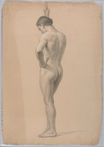 Tekening, Staand mannelijk naakt, november 1866 door Daniel Huntington