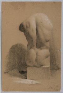 Tekening, Mannelijke torso van een gips, 1840 door Daniel Huntington