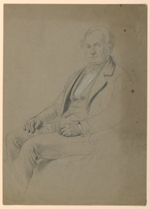 Tekening, Zittende man, 1860 door Daniel Huntington