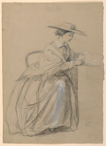 Tekening, Mrs. Sheppard Gandy zittend, 1859 door Daniel Huntington