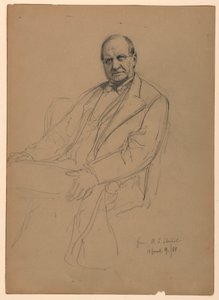 Tekening, Robert L. Stuart zittend, 1881 door Daniel Huntington