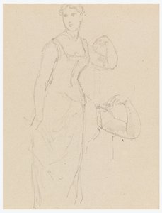 Tekening, Schets voor een portret van Bella Worsham, 1878 door Daniel Huntington