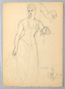 Tekening, Schets voor een portret van Bella Worsham, 1878 door Daniel Huntington